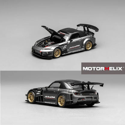Motorhelix 1:64 Honda S2000 J’s Racing – Moon Rock Metallic – Clear Display Box – M65145