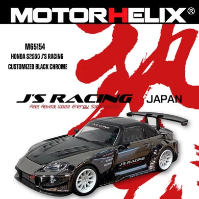 Motorhelix 1:64 Honda S2000 J’s Racing Customized Black Chrome – M65154