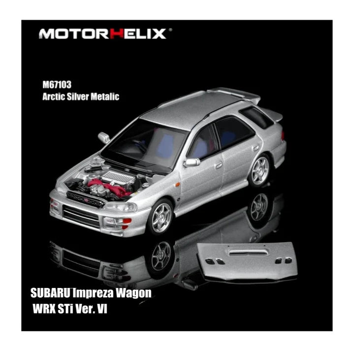 Motorhelix 1:64 Subaru Impreza Wagon WRX STi Ver. VI – Arctic Silver Metallic – M67103