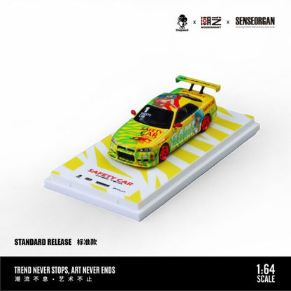 ModernArt &amp; SENSEORGAN 1:64 Nissan GT-R R34 Game Station Safety Car – Salute to Youth / Tokyo Heat MD800505