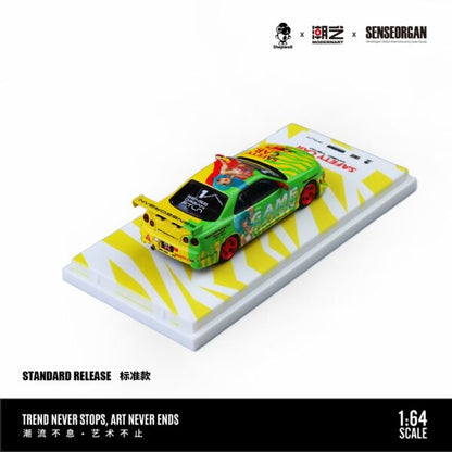ModernArt &amp; SENSEORGAN 1:64 Nissan GT-R R34 Game Station Safety Car – Salute to Youth / Tokyo Heat MD800505