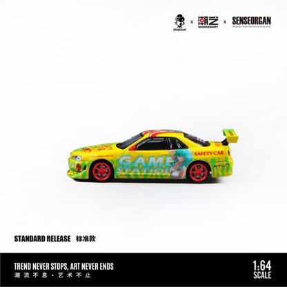 ModernArt &amp; SENSEORGAN 1:64 Nissan GT-R R34 Game Station Safety Car – Salute to Youth / Tokyo Heat MD800505