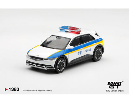 (PRE-ORDER 2026/2027) Mini GT 1:64 Hyundai Ioniq 5 Police Car – Exclusivité Corée – Édition limitée – MGT01383-L