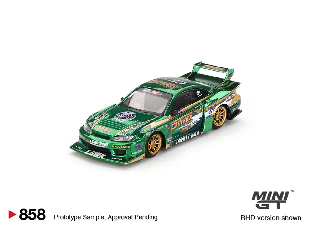 MINI GT-NISSAN LB-SUPER SILHOUETTE S15 SILVIA LBWK 2024 FAUSTO RACING-(MGT00858)