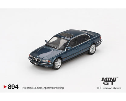 (limit 1 per client) Mini GT 1/64-BMW 750iL – Sorento Blue Metallic MGT00894-BL
