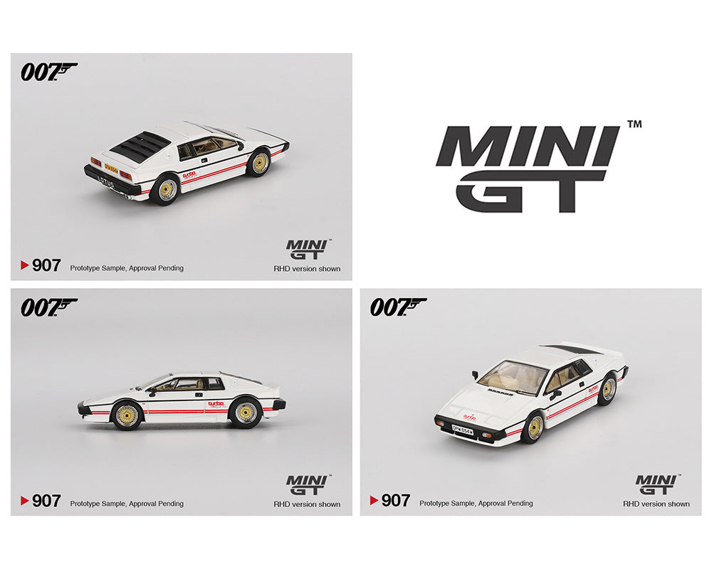 Mini GT- Lotus Esprit Turbo White “For Your Eyes Only” – English Version Packaging – Limited Edition (MGT00907-007E)