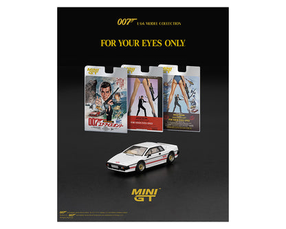 Mini GT- Lotus Esprit Turbo White “For Your Eyes Only” – English Version Packaging – Limited Edition (MGT00907-007E)