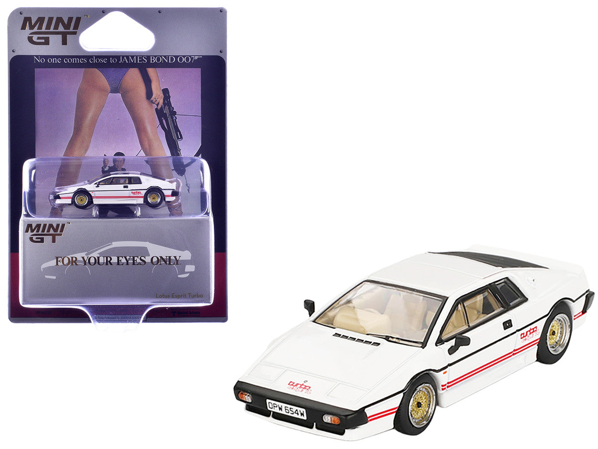 Mini GT- Lotus Esprit Turbo White “For Your Eyes Only” – English Version Packaging – Limited Edition (MGT00907-007E)