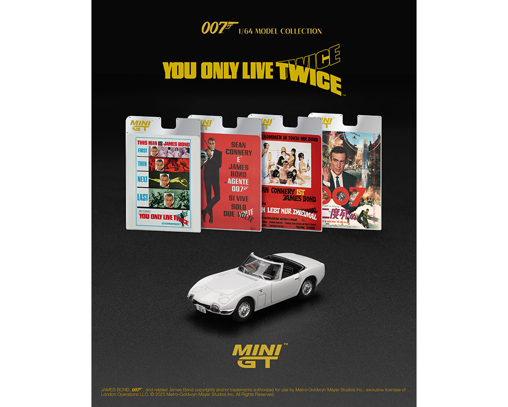 (PRE-ORDER 2026) Mini GT 1:64- Toyota 2000GT Roadster “You Only Live Twice”- Emallage Version Anglais-English Version Packaging MGT00915-007E
