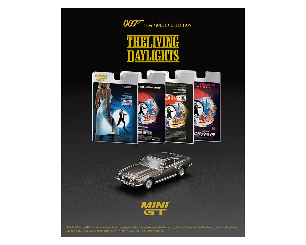 (PRE-ORDER 2026) Mini GT 1:64 Aston Martin V8 Vantage The Living Daylights – English Packaging (MGT00916-007E)