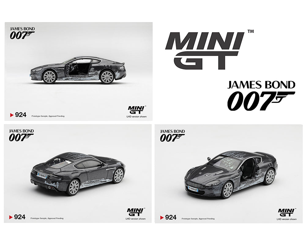 (PRE-ORDER 2027) Mini GT 1:64 Aston Martin DBS “Quantum of Solace” Battle Damaged – Spanish Packaging – Limited Edition – MGT00924-007S