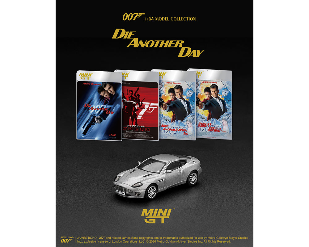 (PRE-ORDER 2027) Mini GT 1:64 James Bond 007 Aston Martin V12 Vanquish « Die Another Day » – Emballage anglais – Édition limitée – MGT00926-007E