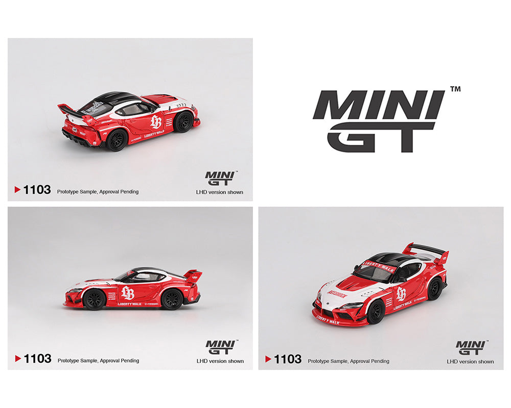 Mini GT-  LB★WORKS Toyota GR Supra – Red/White – MGT01103-BL