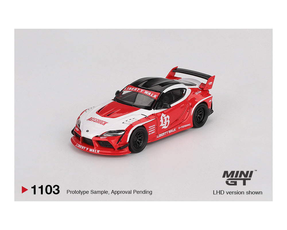 Mini GT-  LB★WORKS Toyota GR Supra – Red/White – MGT01103-BL
