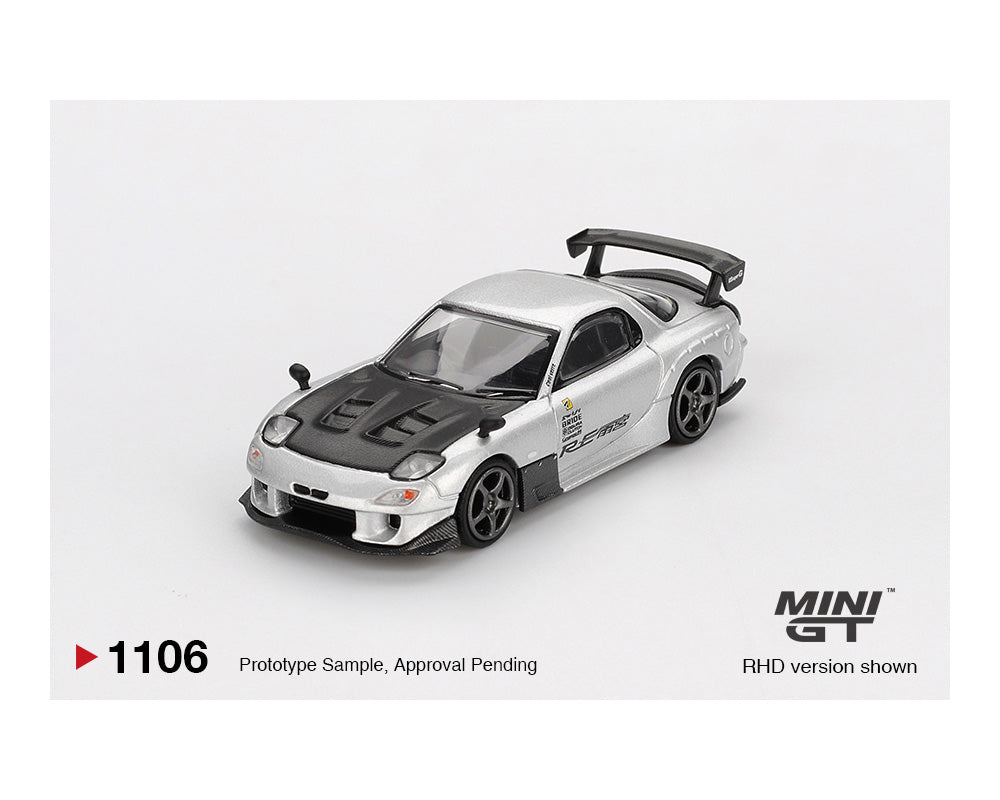 MINI GT- Mazda RX-7 RE-Amemiya – Silver Metallic MGT01106-BL
