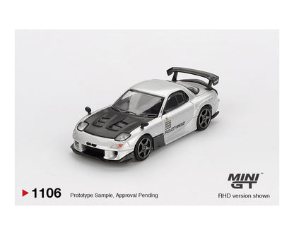 MINI GT- Mazda RX-7 RE-Amemiya – Silver Metallic MGT01106-BL