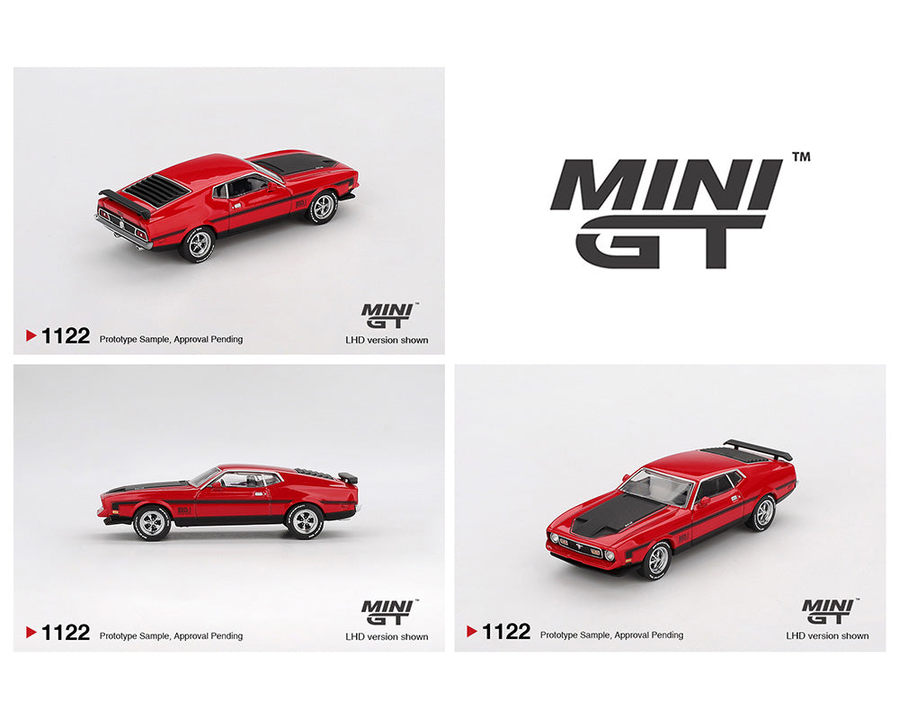 Mini GT- Ford Mustang Mach1 1971 – Race Red – MGT01122-BL