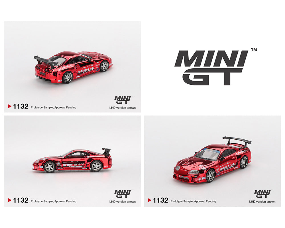 (PRE-ORDER 2026) Mini GT-Toyota Supra (A80) Top Secret GT-300 Top Secret – Red Chrome- Limited Edition MGT01132-BL