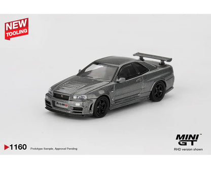 (PRE-ORDER 2026) MINI GT-Nissan Skyline GT-R Dark Metal Gray (NISMO BNR34 CRS Version) MGT01160-BL