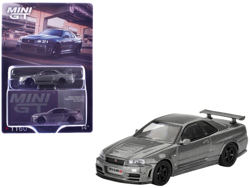 MINI GT-Nissan Skyline GT-R Dark Metal Gray (NISMO BNR34 CRS Version) MGT01160-BL