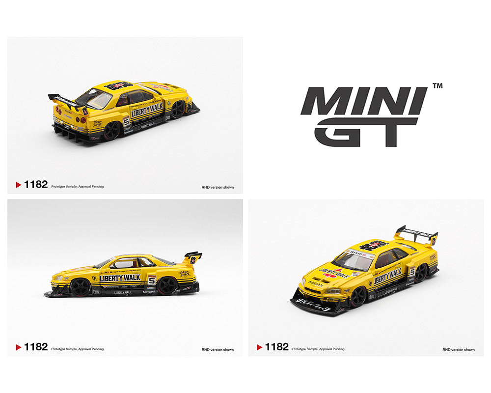 (PRE-ORDER 2026) Mini GT-Nissan LB-ER34 Super Silhouette SKYLINE Sport Yellow MGT01182-BL