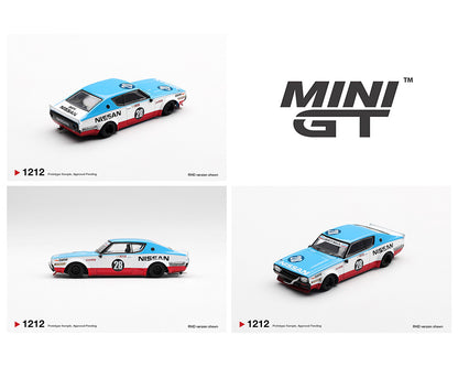 (PRE-ORDER 2026) Mini GT- Nissan Skyline Kenmeri Liberty Walk Nissan Racing ’75 concept MGT01212-BL