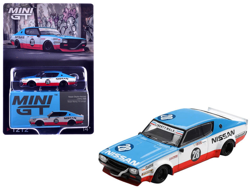 Mini GT- Nissan Skyline Kenmeri Liberty Walk Nissan Racing ’75 concept MGT01212-BL