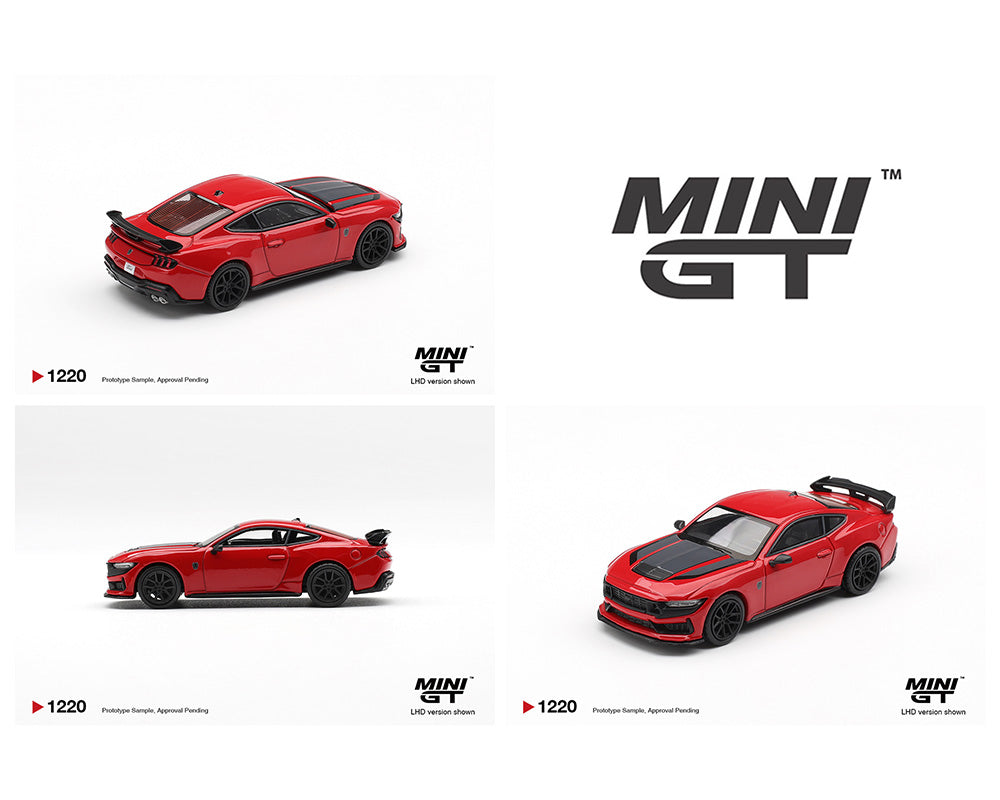 (PRE-ORDER 2026) Mini GT-  Mini GT 1:64 Ford Mustang Dark Horse – Race Red MGT01220-BL