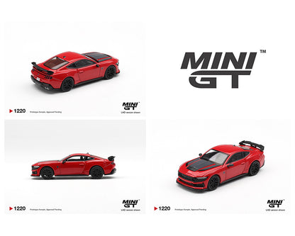 (PRE-ORDER 2026) Mini GT-  Mini GT 1:64 Ford Mustang Dark Horse – Race Red MGT01220-BL