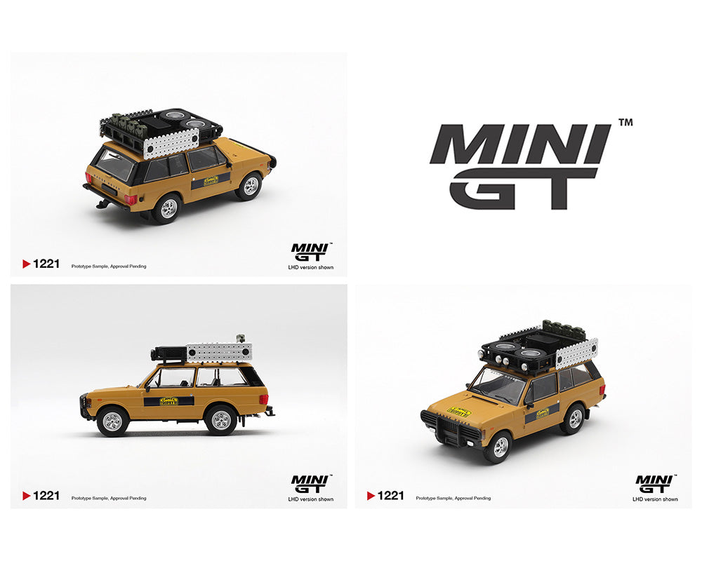 (PRE-ORDER 2026) Mini GT 1:64-Range Rover 1981 Camel Trophy Sumatra K. Stoppa &amp; A. Valldorf MGT01221-BL