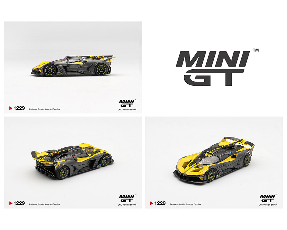 (PRE-ORDER 2026) Mini GT 1:64-Bugatti Bolide – Yellow MGT01229-BL