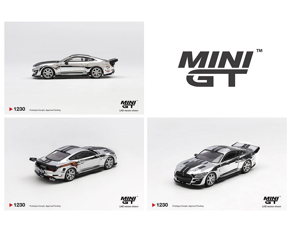 (PRE-ORDER 2026) Mini GT 1:64 Shelby GT500 Dragon Snake Concept – Chrome Silver  MGT01230-BL