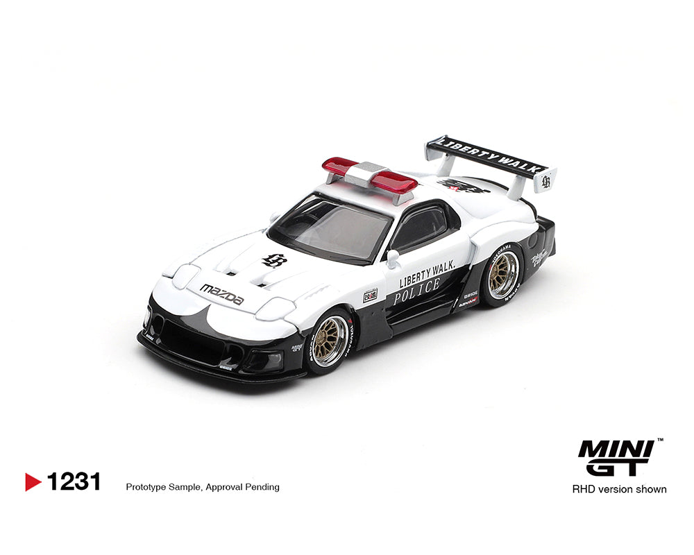 (PRE-ORDER 2026) Mini GT 1:64-MAZDA RX-7 LB-Super Silhouette Police – White MGT01231-BL
