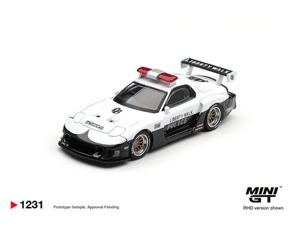 (PRE-ORDER 2026) Mini GT 1:64-MAZDA RX-7 LB-Super Silhouette Police – White MGT01231-BL