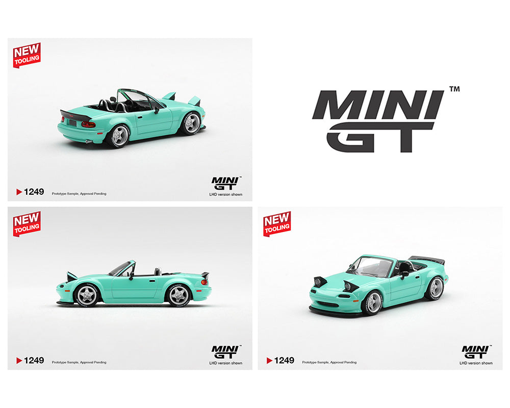 (PRE-ORDER 2026) Mini GT 1:64 Mazda MX-5 (NA) Pandem Mint Green – Limited Edition (MGT01249-BL)