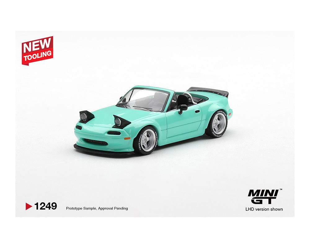 (PRE-ORDER 2026) Mini GT 1:64 Mazda MX-5 (NA) Pandem Mint Green – Limited Edition (MGT01249-BL)