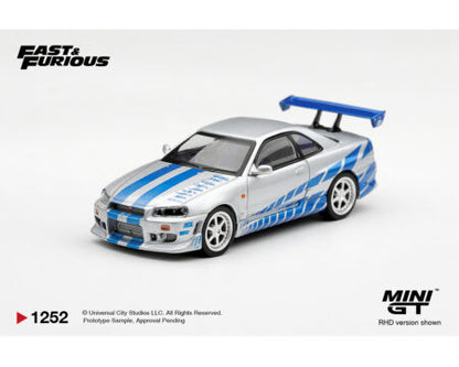 (PRE-ORDER 2027) Mini GT 1:64 Nissan Skyline GT-R C-West “2 Fast 2 Furious” Brian O’Conner – Limited Edition – MGT01252-BL