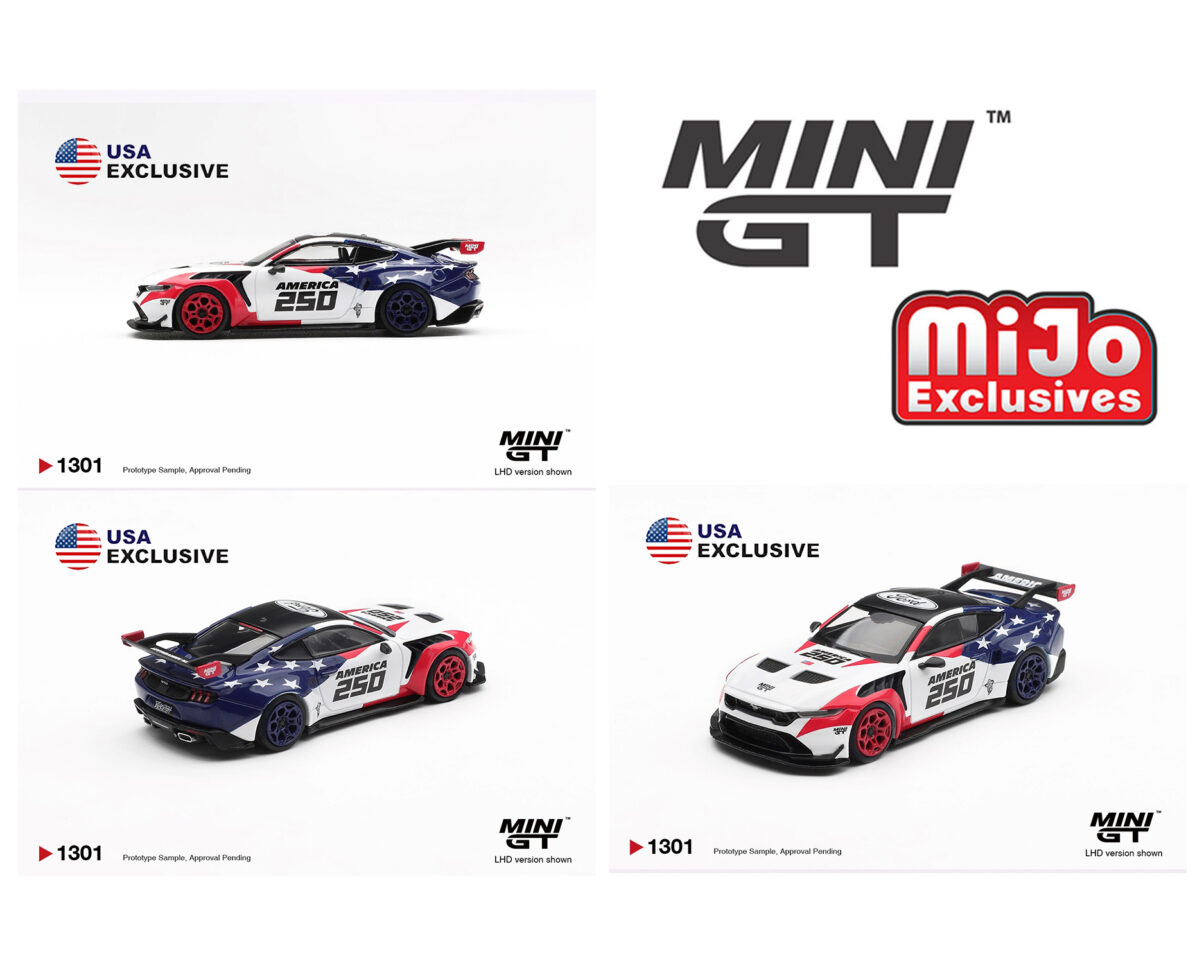 (PRE-ORDER 2026) Mini GT 1:64-Ford Mustang GTD America 250 USA Exclusive LHD MGT01301-BL