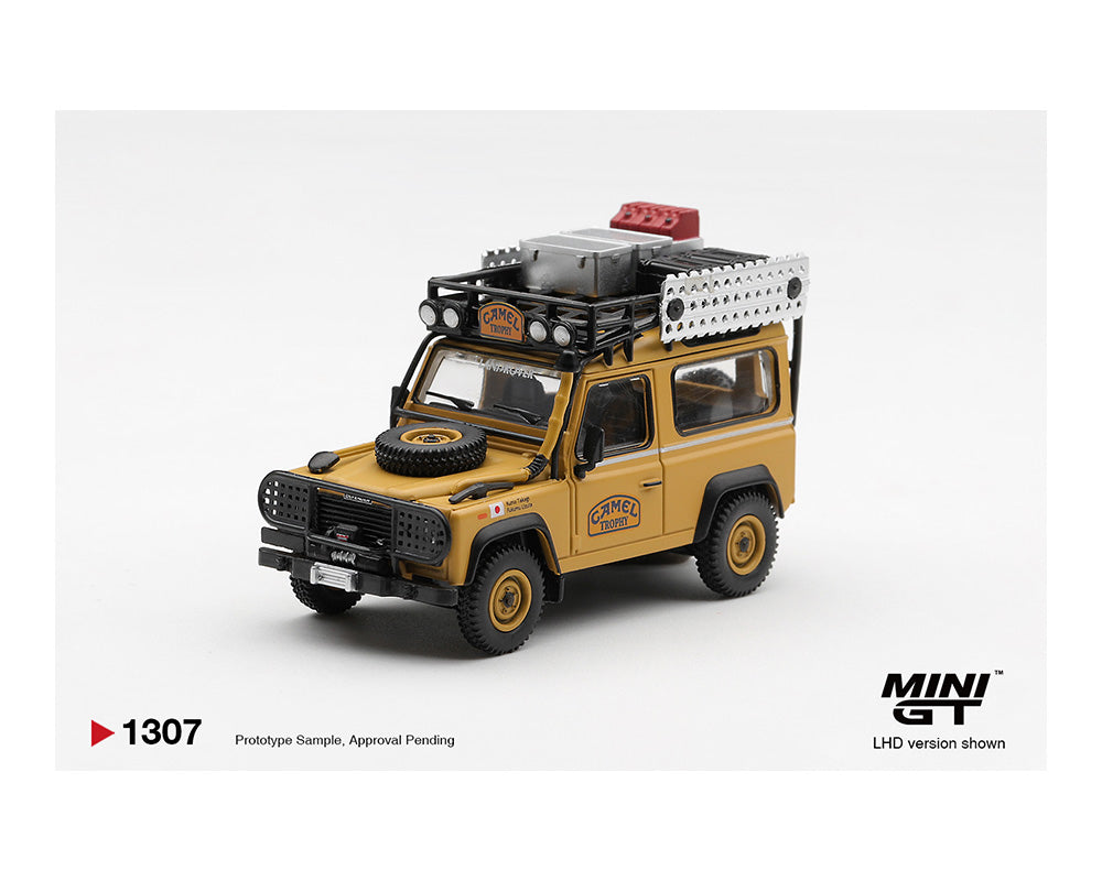 (PRE-ORDER 2026) Mini GT Land Rover Defender 90 1985 Camel Trophy Borneo Team Japan – 1:64 (MGT01307-BL)
