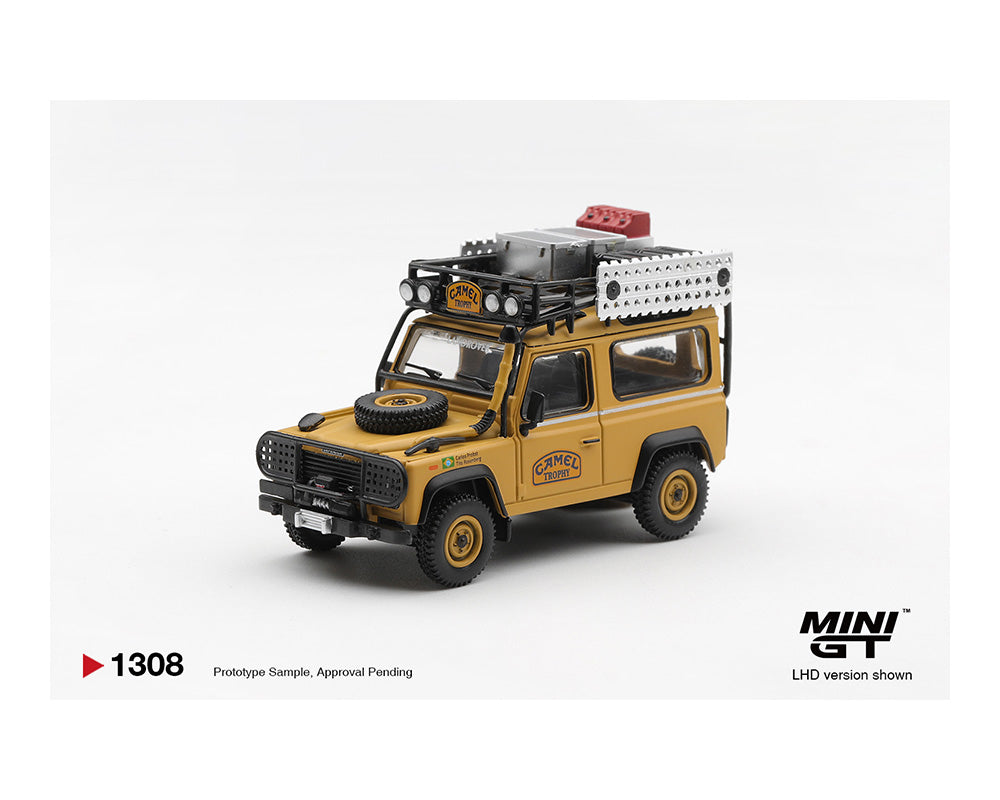 (PRE-ORDER 2026) Mini GT Land Rover Defender 90 1985 Camel Trophy Borneo Team Brazil – 1:64 (MGT01308-BL)
