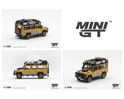 (PRE-ORDER 2026) Mini GT Land Rover Defender 110 1998 Camel Trophy Tierra del Fuego CT.10 USA – 1:64 (MGT01309-BL)