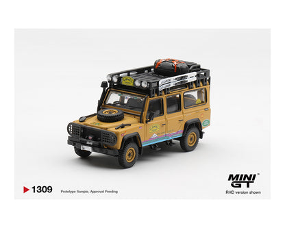 (PRE-ORDER 2026) Mini GT Land Rover Defender 110 1998 Camel Trophy Tierra del Fuego CT.10 USA – 1:64 (MGT01309-BL)