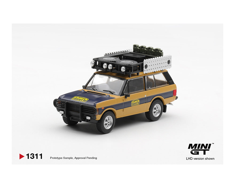 (PRE-ORDER 2026) Mini GT Range Rover 1981 Camel Trophy Sumatra N. Sudmann &amp; F. Hofmann – 1:64 (MGT01311-BL)