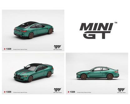 (PRE-ORDER 2026) Mini GT 1:64 BMW M4 CS vert Frozen Isle of Man métallisé édition limitée MGT01328-BL