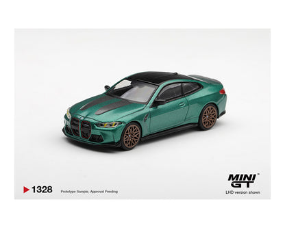 (PRE-ORDER 2026) Mini GT 1:64 BMW M4 CS vert Frozen Isle of Man métallisé édition limitée MGT01328-BL