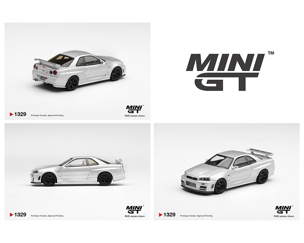(PRE-ORDER 2026) Mini GT 1:64 Nissan NISMO R34 GT-R Z-tune Silver Limited Edition MGT01329-BL