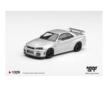 (PRE-ORDER 2026) Mini GT 1:64 Nissan NISMO R34 GT-R Z-tune Silver Limited Edition MGT01329-BL