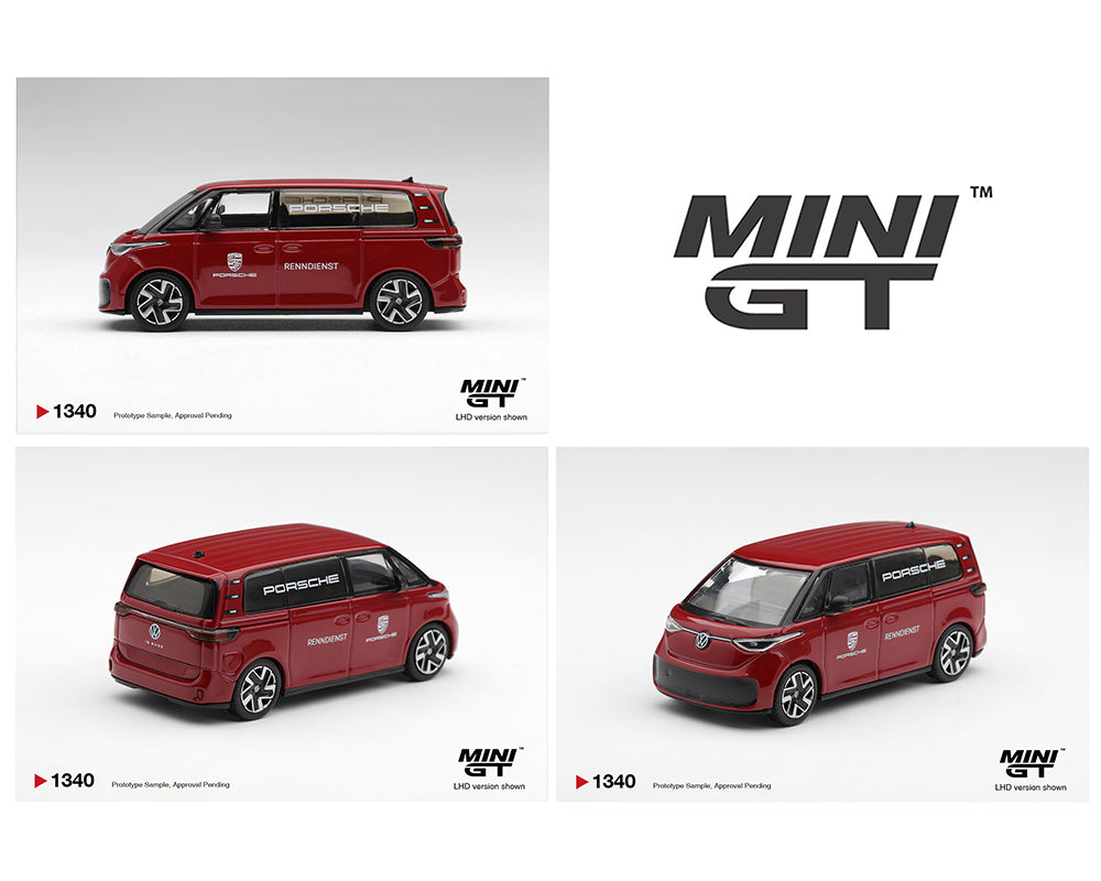 (PRE-ORDER 2027) Mini GT 1:64 Volkswagen ID.Buzz Porsche Renndienst – Limited Edition – MGT01340-BL