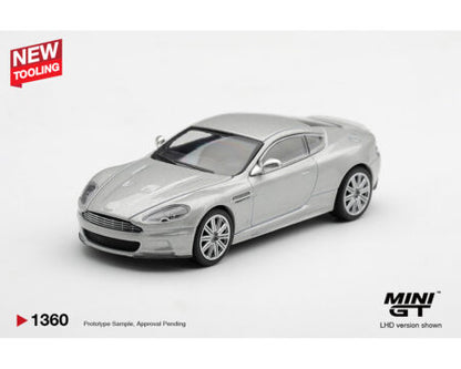 (PRE-ORDER 2027) Mini GT 1:64 Aston Martin DBS 2008 – Lightning Silver – Limited Edition – MGT01360-BL