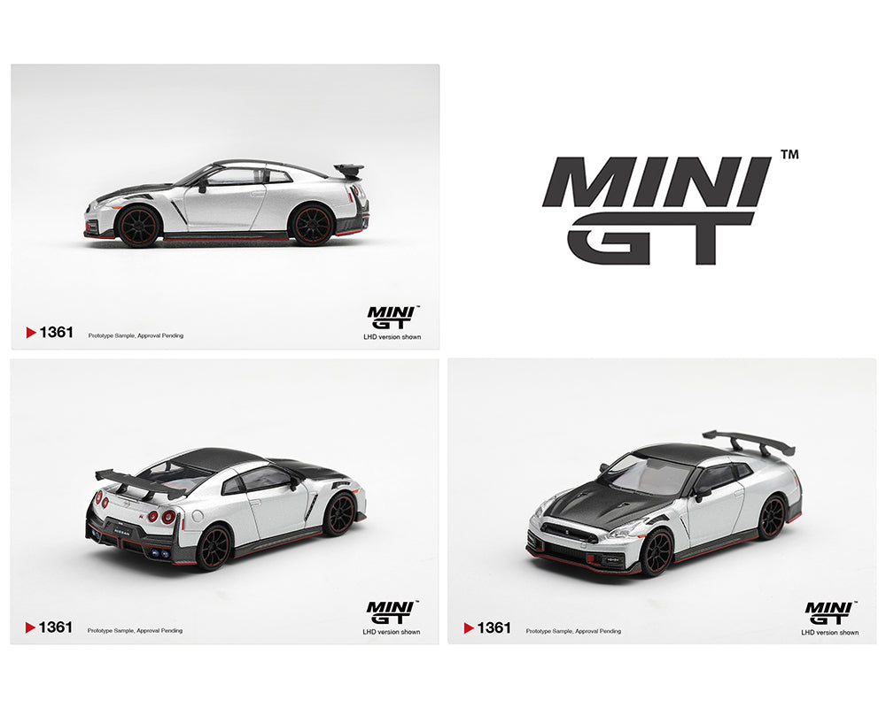 (PRE-ORDER 2027) Mini GT 1:64 Nissan GT-R NISMO 2024 – Argent – Édition limitée – MGT01361-BL